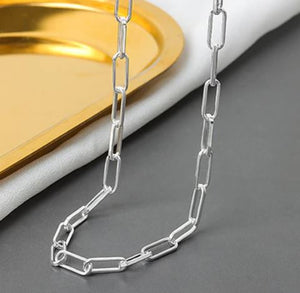 AZ782 18" Silver Chain Link Necklace with FREE EARRINGS