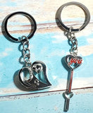 K44 Silver Heart Key Forever Love 2 Keychains - Iris Fashion Jewelry