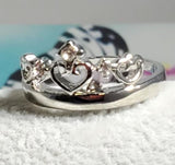 R222 Silver Tiara Heart Design Ring - Iris Fashion Jewelry