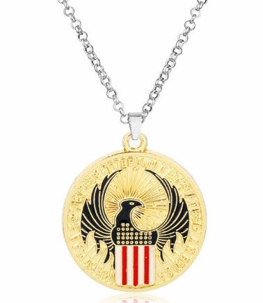 AZ898 Gold Magical Congress of The United States of America Necklace with FREE EARRINGS