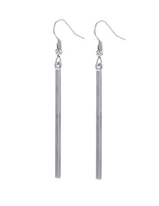 E973 Silver Vertical Bar Earrings - Iris Fashion Jewelry