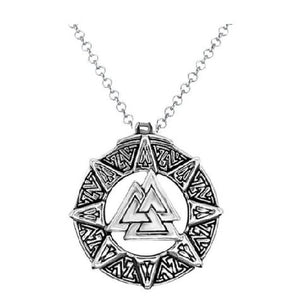 AZ274 Silver Triple Triangle Design Pendant Necklace with FREE EARRINGS