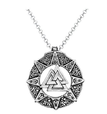 AZ274 Silver Triple Triangle Design Pendant Necklace with FREE EARRINGS