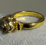 R365 Gold Clear Gemstone Ring - Iris Fashion Jewelry