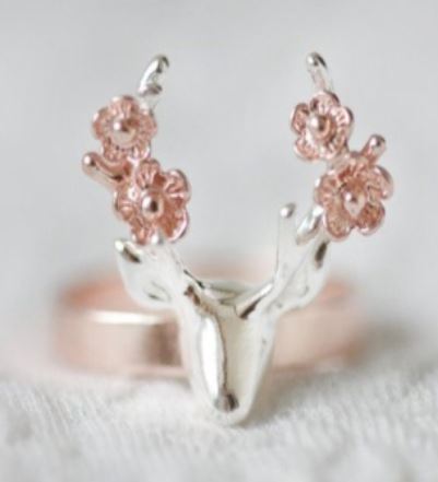 R230 Rose Gold & Silver Deer Ring - Iris Fashion Jewelry