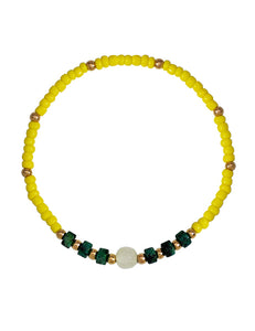 B832 Yellow Seed Bead Bracelet - Iris Fashion Jewelry