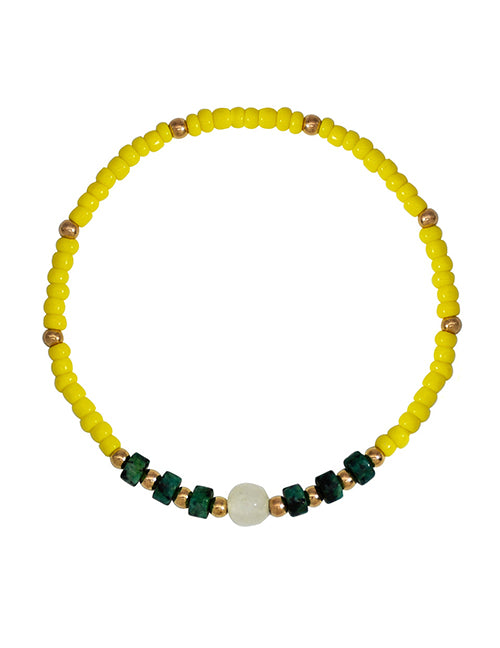 B832 Yellow Seed Bead Bracelet - Iris Fashion Jewelry