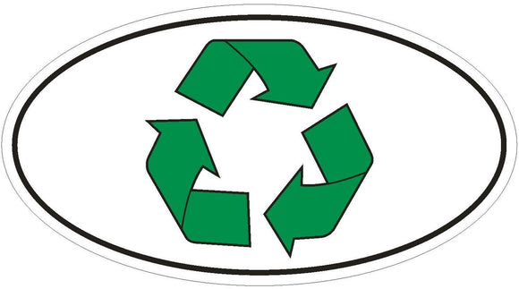 ST-D546 Recycle Oval Bumper Sticker