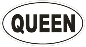 ST-D1804 QUEEN Oval Bumper Sticker