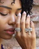 RS81 Silver Dragonfly 2 pc. Ring Set - Iris Fashion Jewelry