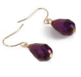 *E313 Purple Iridescent Gemstone Dangle Earrings