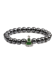 Z04 Gun Metal Magnetic Bead Christmas Tree Bracelet - Iris Fashion Jewelry