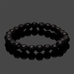 B1239 Black Natural Volcanic Stone Bracelet - Iris Fashion Jewelry