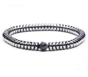 B03 Silver Irregular Shape Bead Bracelet - Iris Fashion Jewelry
