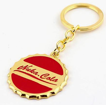 AZ648 Gold Nuka Cola Video Game Keychain