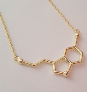 AZ600 Gold Happiness Molecule Necklace with FREE EARRINGS