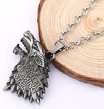 AZ464 Silver Wolf Necklace with FREE EARRINGS