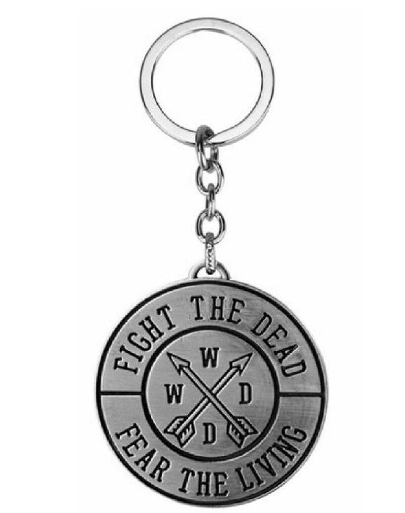 K06 Walking Dead Fight the Dead Fear the Living Keychain - Iris Fashion Jewelry