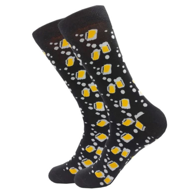 SF144 Black Draft Beer Socks - Iris Fashion Jewelry