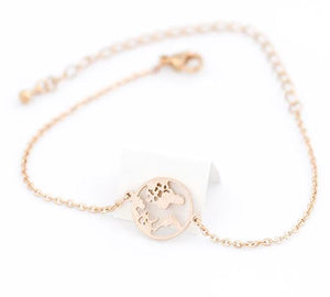 AZ222 Rose Gold Globe Bracelet