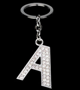 K93 Silver Rhinestone "A" Keychain - Iris Fashion Jewelry