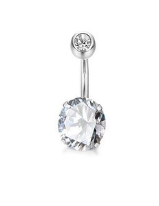 P140 Silver Crystal Rhinestone Belly Button Ring - Iris Fashion Jewelry