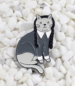 F01 Baked Enamel Braided Hair Cat Fashion Pin - Iris Fashion Jewelry