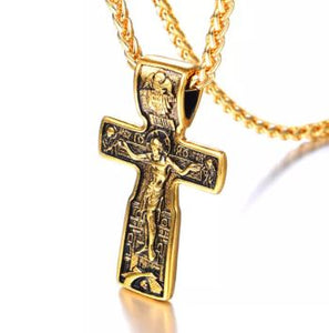 N1819 Gold Jesus Cross Pendant Necklace