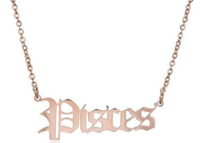 AZ871 Rose Gold Pisces Zodiac Necklace with FREE EARRINGS