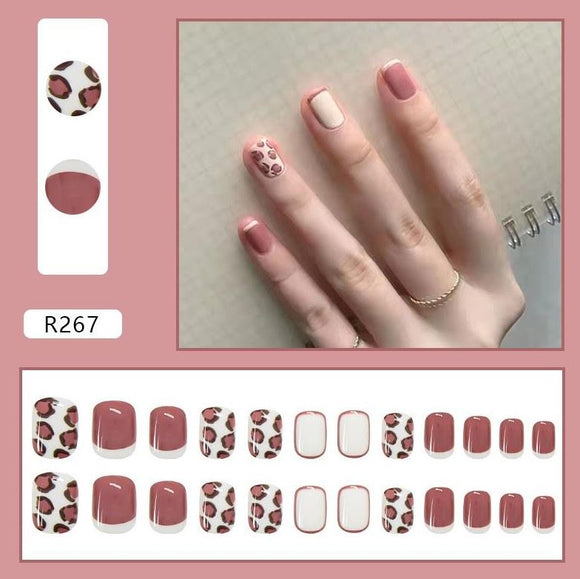 NS326 Short Square Press On Nails 24 Pieces R267 - Iris Fashion Jewelry