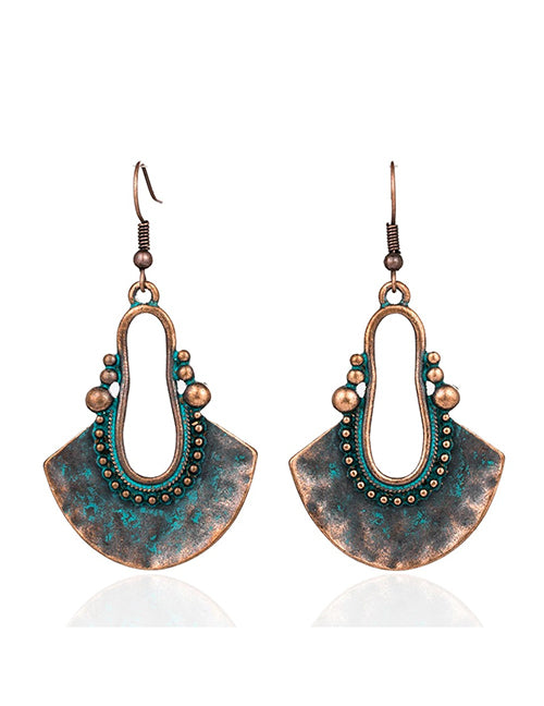 E36 Bronze Oxidized Look Abstract Earrings - Iris Fashion Jewelry