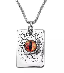 AZ478 Silver Eye Pendant Necklace with FREE EARRINGS