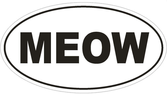ST-D629 Meow Oval Bumper Sticker