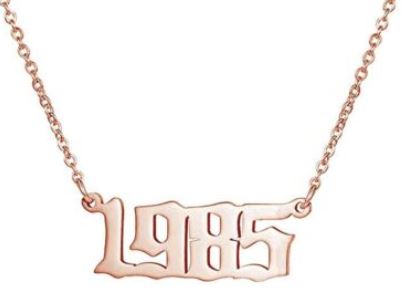 AZ1390 Rose Gold Year 1985 Necklace with FREE EARRINGS