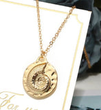 N1742 Gold Sea Shell Necklace with Free Earrings - Iris Fashion Jewelry
