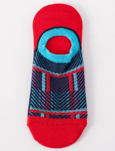 SF421 Red & Blue Festive Low Cut Socks - Iris Fashion Jewelry