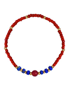 B799 Red Seed Bead Bracelet - Iris Fashion Jewelry