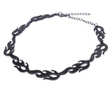 AZ855 Black Tribal Flame Necklace with FREE EARRINGS