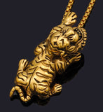 AZ467 Gold Tiger Pendant Necklace with FREE EARRINGS
