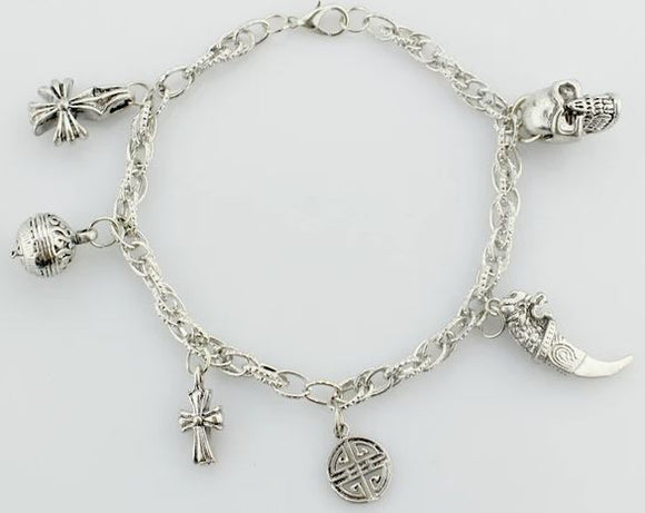 AZ1149 Silver Viking Charm Bracelet