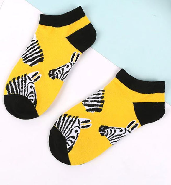 SF315 Yellow Zebra Low Cut Socks - Iris Fashion Jewelry