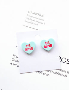 Z114 Light Blue Be Mine Acrylic Valentine Heart Earrings - Iris Fashion Jewelry