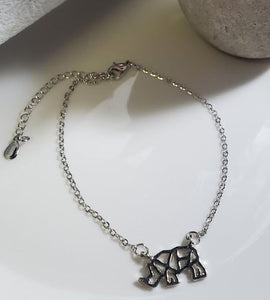 B1310 Silver Rhinoceros Bracelet