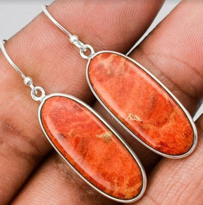 E101 Silver Orange Gem Earrings - Iris Fashion Jewelry