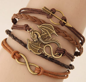 B250 Brown Dragon Arrow Layer Bracelet - Iris Fashion Jewelry