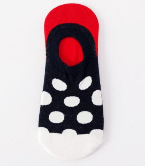 SF1215 Black White Polka Dot Low Cut Socks - Iris Fashion Jewelry