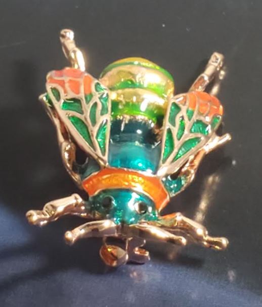 F47 Rose Gold Multi Color Bee Flying Insect Fashion Pin - Iris Fashion Jewelry