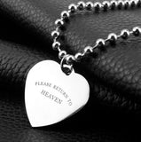 N1246 Silver Please Return to Heaven Heart Necklace with Free Earrings - Iris Fashion Jewelry