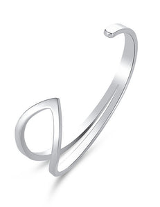B1164 Silver Open C Shape Bracelet - Iris Fashion Jewelry