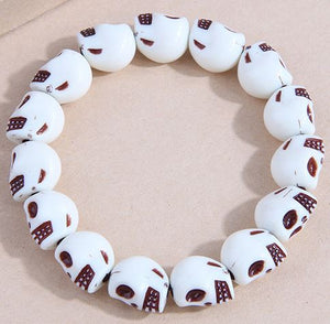 AZ1265 White Skull Bead Bracelet